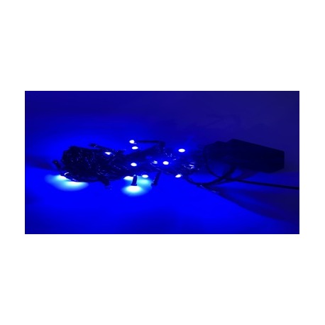 Гирлянда Нить 7 м черный провод круглые диоды (арт. H-100L) (Синяя)
