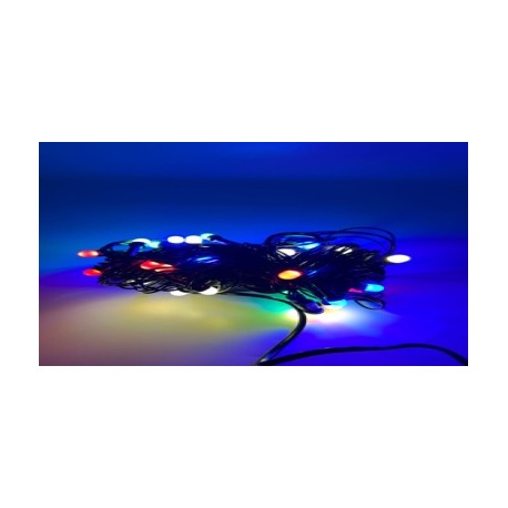 Гирлянда Нить 7 м черный провод матовые лампы (Разноцветная)
