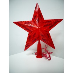 Звезда на елку светящаяся 15 см (красная)